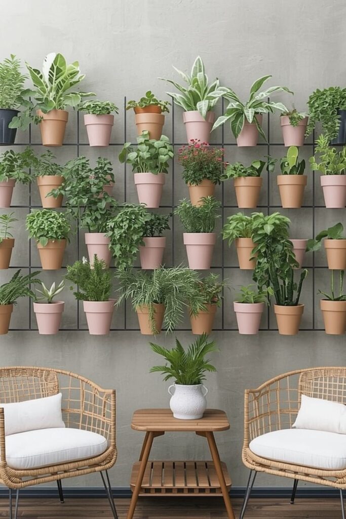Start With Wall-Mounted Pots For Vertical Garden Ideas For Small Spaces