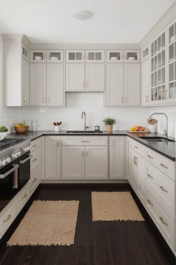 light Grey Kitchen Cabinets Dark Counter Granite Design Ideas For Small Kitchens