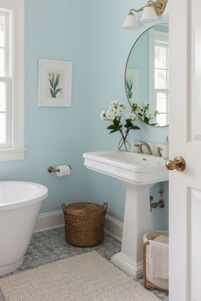 light blue vanity bathroom ideas