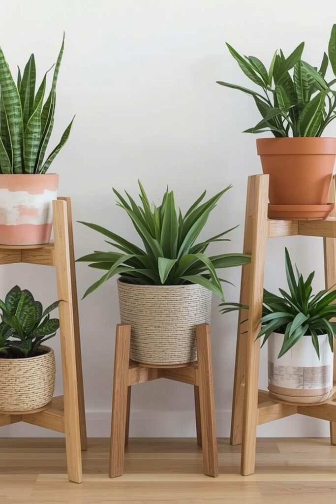 Wooden Indoor Plant Stand Ideas For Natural Warmth