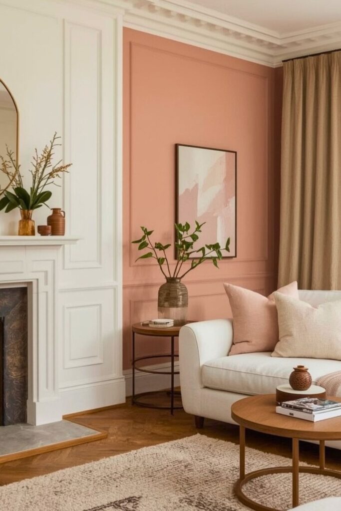 Cream with dusty rose