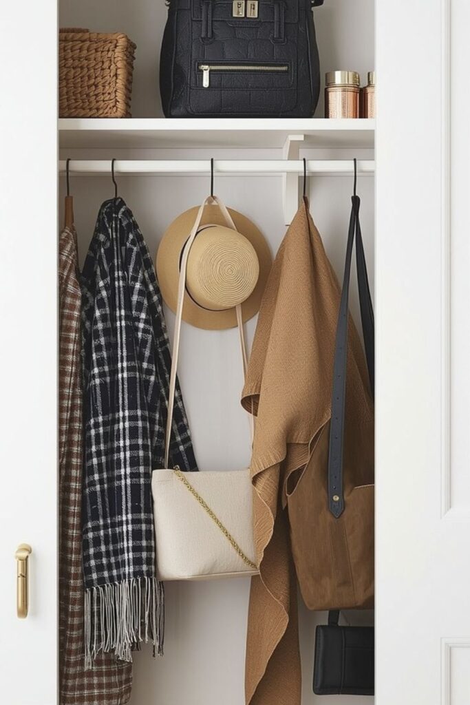 Hooks And Small Closet Ideas For Bedroom Walls