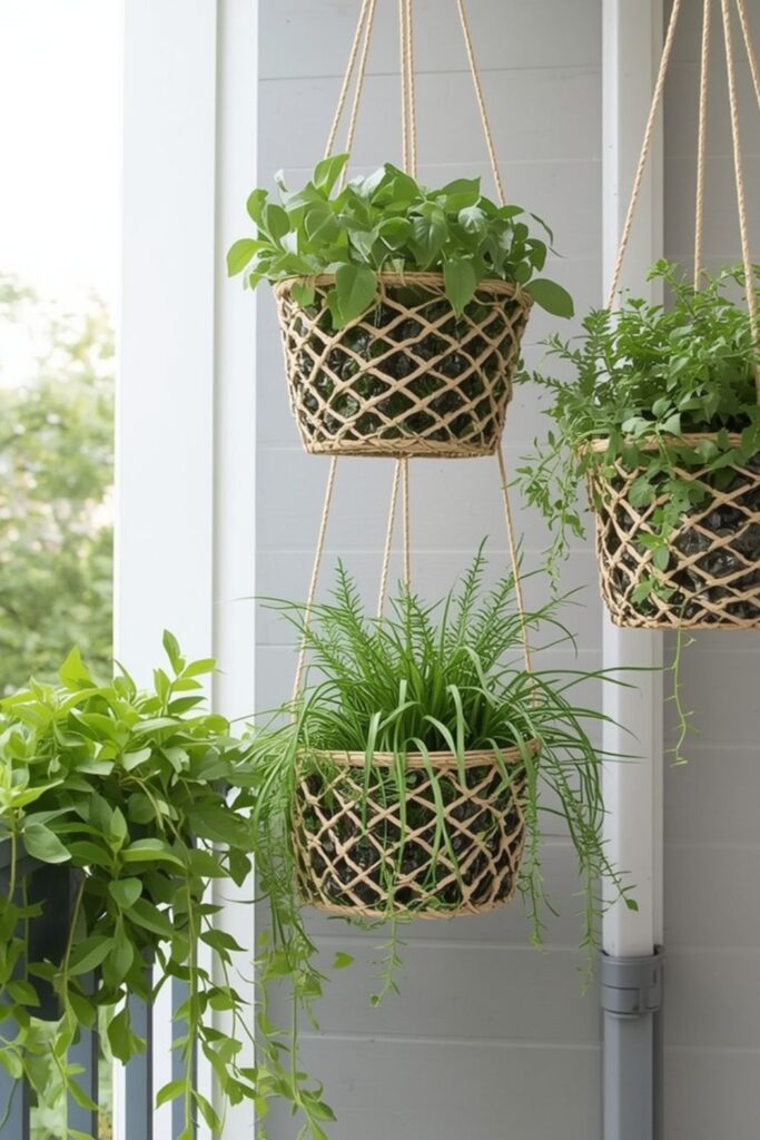 Hanging Baskets For Small Vertical Garden Ideas For Balcony