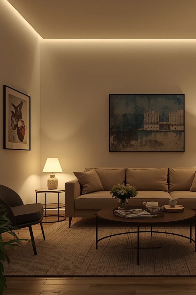 Small Minimalist Living Room Design Ideas With Light Placement