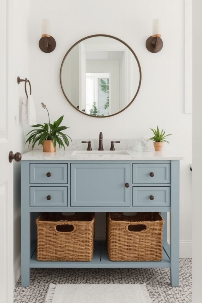 light blue vanity bathroom ideas