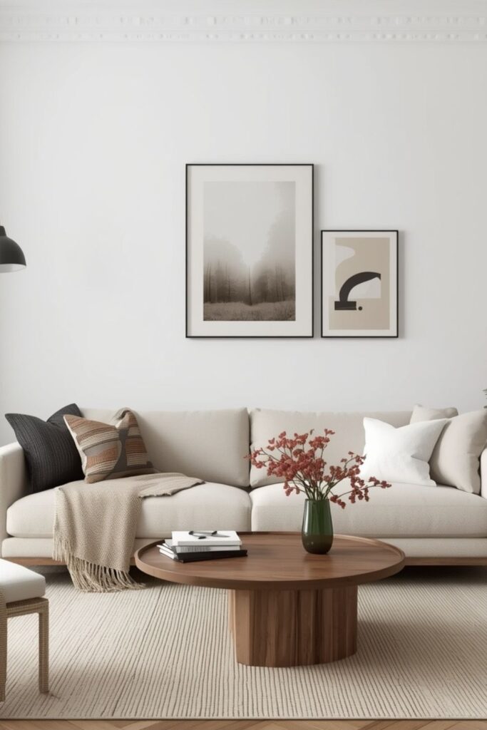 Minimalist Living Room Wall Decor With Gentle Expression