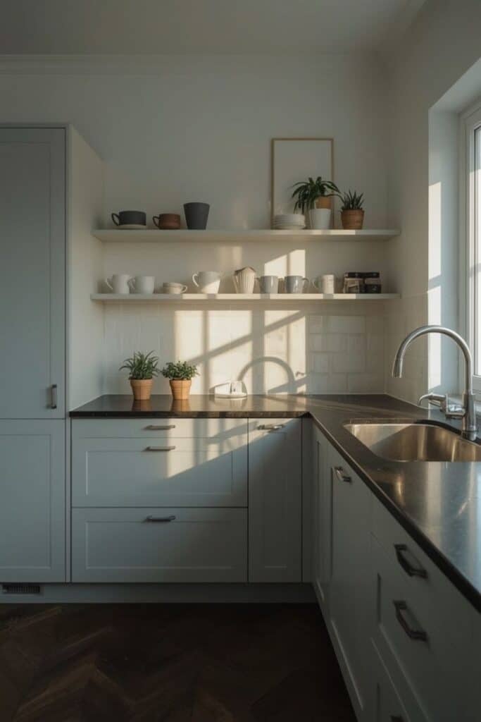 Play with soft tile and natural tones