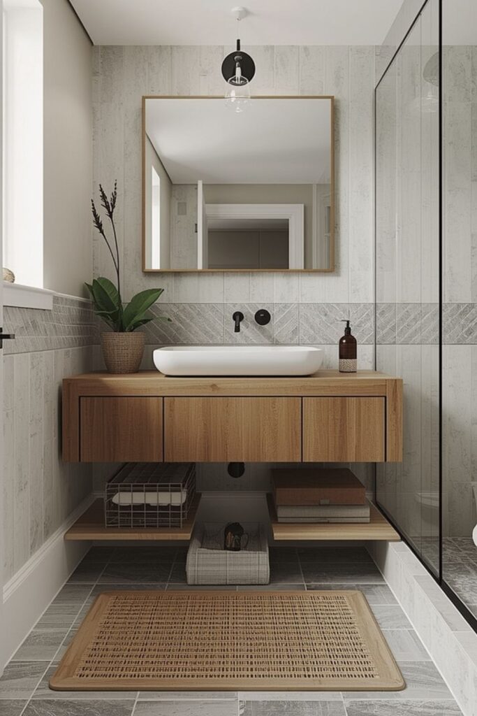 Small Modern Bathroom Design With Natural Elements