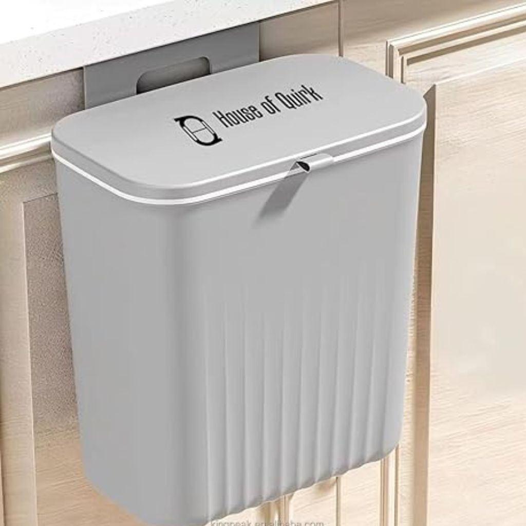 plastic hanging trash can with lid