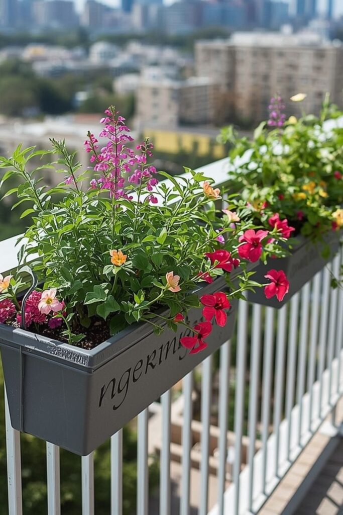 Rail Planters For Vertical Garden Ideas For Terrace