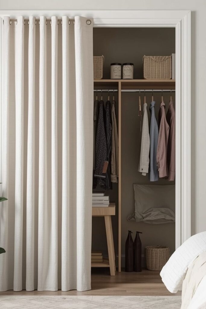 Fabric Curtains For Closet Ideas For Small Rooms