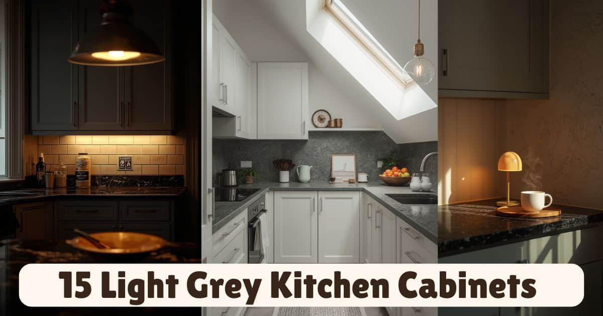 15 Light Grey Kitchen Cabinets Dark Counter